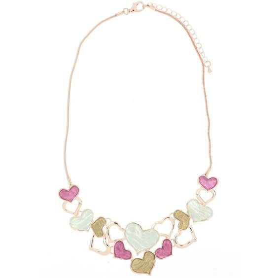 Marlion Jewels Collana Lunga Donna Con Tre Cuori - In Acciaio 316L, Placcato Oro O Argento, Regalo In Scatola